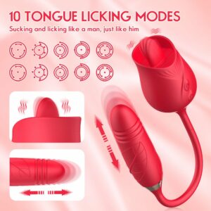 2 in 1 Rose Tongue Vibrator